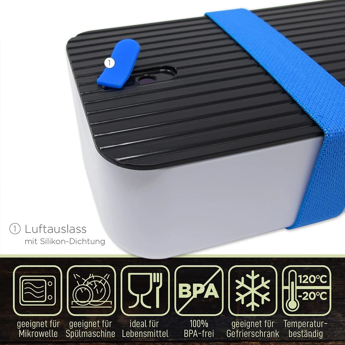 IFancy Lunchbox Tasty - Bento Lunch Box 1000ml - Dicht & Lekvrij Voor Kinderen & Volwassenen - Kantoor & School - BPA Vrij - Vaatwasser Magnetron & Vriezer Lunch Box (Blauw) 6 IFancy Lunchbox Tasty - Bento Lunch Box 1000ml - Dicht & Lekvrij Voor Kinderen & Volwassenen - Kantoor & School - BPA Vrij - Vaatwasser Magnetron & Vriezer Lunch Box (Blauw) - Afbeelding 6