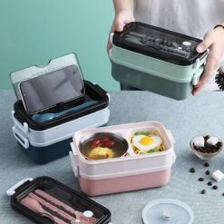 Lunchbox - Meal Prep Bakjes - Lunch Box Met Deksel - Meal Prep – Bento Box - Lunchtrommel Met Bestek Groen -Levensrandproducten 1200x1200 1627