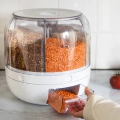 Roterende Voedsel Dispenser - 6 Vakken - Met Doseerschep - BPA Vrij - Handig -Levensrandproducten 1200x1200 1659