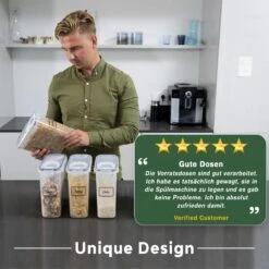 TNM Luxe Luchtdichte Voorraadbussen Set Zwart (4x2,5L), Voorraadpotten, Voedselcontainer Met Deksel, Vershouddoos -Levensrandproducten 1200x1200 1685