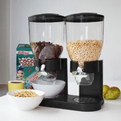 MikaMax Cornflakes Dispenser - Voorraadbus - Cornflakes Voorraadpot - Ontbijt Granendispenser - Zwart - 2 X 500 Gram -Levensrandproducten 1200x1200 1691