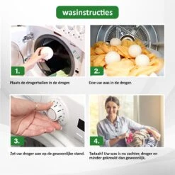 Droger Ballen Wol - Wasdroger Herbruikbare Wollen Droger Ballen - Droogballen Voor Snellere Droogtijd- Set 6 Stuks - Swilix -Levensrandproducten 1200x1200 485