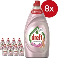 Dreft Clean & Care Rose & Satin Afwasmiddel - 8x780ml - Voordeelverpakking -Levensrandproducten 1200x1200 556