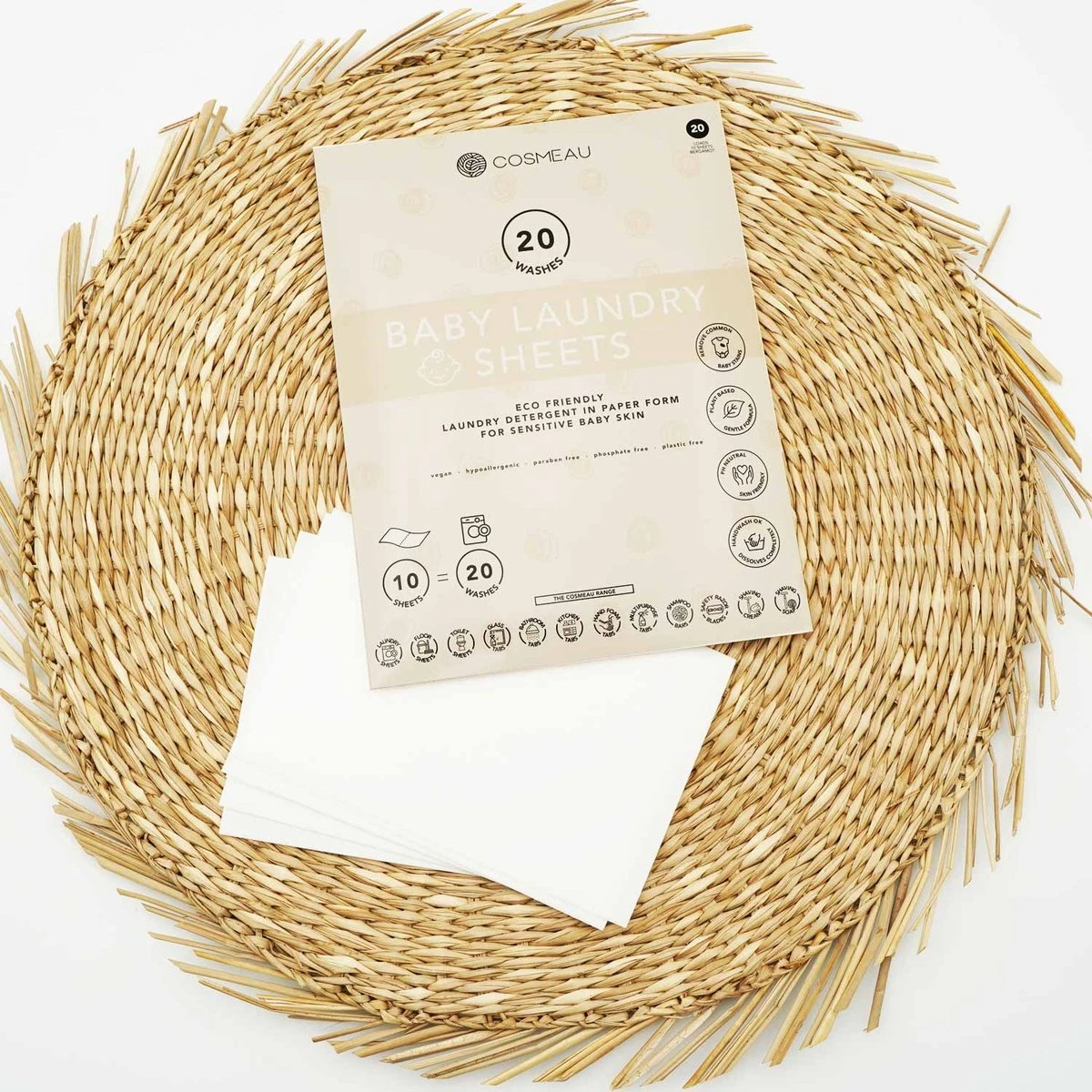 Cosmeau Baby Wasmiddel Wasstrips 20 Wasbeurten Bergamot Wasvellen Detergent Sheets Eco Laundry Strips - Kids Peuters Baby 10 Cosmeau Baby Wasmiddel Wasstrips 20 Wasbeurten Bergamot Wasvellen Detergent Sheets Eco Laundry Strips - Kids Peuters Baby - Afbeelding 10