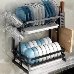 Doogo® Afdruiprek Met Lekbak 2 Laags – Inklapbaar - Muur Hangen Mogelijke - Afwasrek – Met 2 Lekbakken – Extra Accessories Voor Servies En Snijplanken - RVS 18 Doogo® Afdruiprek Met Lekbak 2 Laags – Inklapbaar - Muur Hangen Mogelijke - Afwasrek – Met 2 Lekbakken – Extra Accessories Voor Servies En Snijplanken - RVS -Levensrandproducten 1200x1200 560