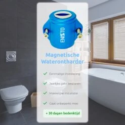 ENISTO® Magnetische Waterontharder Small – Waterontharder Magneet – Douchefilter – Waterontkalker – Waterverzachter – Antikalk – Blauw – RVS -Levensrandproducten 1200x1200 626