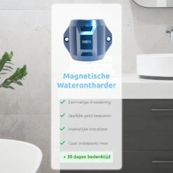 ENISTO® Magnetische Waterontharder Medium – Waterontharder Magneet – Douchefilter – 15.000 Gauss – Waterontkalker – Waterverzachter – Antikalk – Blauw – RVS -Levensrandproducten 1200x1200 643
