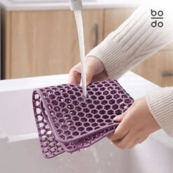 BODO Gootsteenmat Siliconen Donker Grijs - 34.5 X 34.5 Cm - Keuken Accessoires - Gootsteen Beschermer - Onderzetters Siliconen - Anti Kras -Levensrandproducten 1200x1200 825