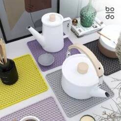 BODO Gootsteenmat Siliconen Donker Grijs - 30.5 X 30.5 Cm - Keuken Accessoires - Gootsteen Beschermer - Onderzetters Siliconen - Anti Kras - Gootsteen Accessoires -Levensrandproducten 1200x1200 833