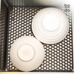 BODO Gootsteenmat Siliconen Donker Grijs - 30.5 X 30.5 Cm - Keuken Accessoires - Gootsteen Beschermer - Onderzetters Siliconen - Anti Kras - Gootsteen Accessoires -Levensrandproducten 1200x1200 836