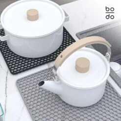 BODO Gootsteenmat Siliconen Donker Grijs - 30.5 X 30.5 Cm - Keuken Accessoires - Gootsteen Beschermer - Onderzetters Siliconen - Anti Kras - Gootsteen Accessoires -Levensrandproducten 1200x1200 838