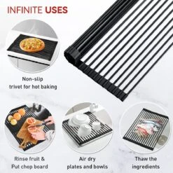 BOTC Afdruiprek - Verstelbaar - Afdruipmat Voor Afwas - Pannenonderzetter - Opvouwbaar -Levensrandproducten 1200x1200 848