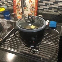 IBright Oprolbare Afdruiprek - Pannen Rooster Hittebestendig - Afdruiprooster - Pannenonderzetter - RVS Zwart -Levensrandproducten 1200x1200 863