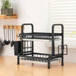 Dish Drying Rack Drainer Afdruiprek Metaal Afvoerafdruiprek Met Druppelbak Black Decker Droogrek Zwart Afdruiprek Brabantiaafdruiprek Metaal Muur -Levensrandproducten 1200x1200 888