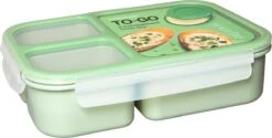 Lock&Lock Lunchbox - Bento Box - Salade Lunchbox - Met 3 Compartimenten - Met Dressing/Saus Bakje - Volwassenen En Kinderen - To Go - Lekvrij - BPA Vrij - 1,5 Liter - Groen -Levensrandproducten 1200x609 2