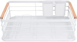 Navaris Afdruiprek Met Uitneembare Bestekhouder - Afwasrek Met Losse Lekbak - Vaatwasrek Met Plateau - Voor Bestek, Borden, Schalen En Pannen -Levensrandproducten 1200x663