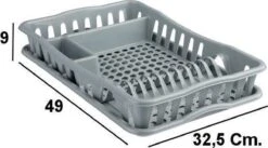 Merkloos Decopatent® Afdruiprek Voor Afwas - Afdruiprekje Met Lekbak - Kunststof Afdruipmat - Afwassen Borden & Bestek - 32.5x49x9 - Grijs -Levensrandproducten 1200x668 1