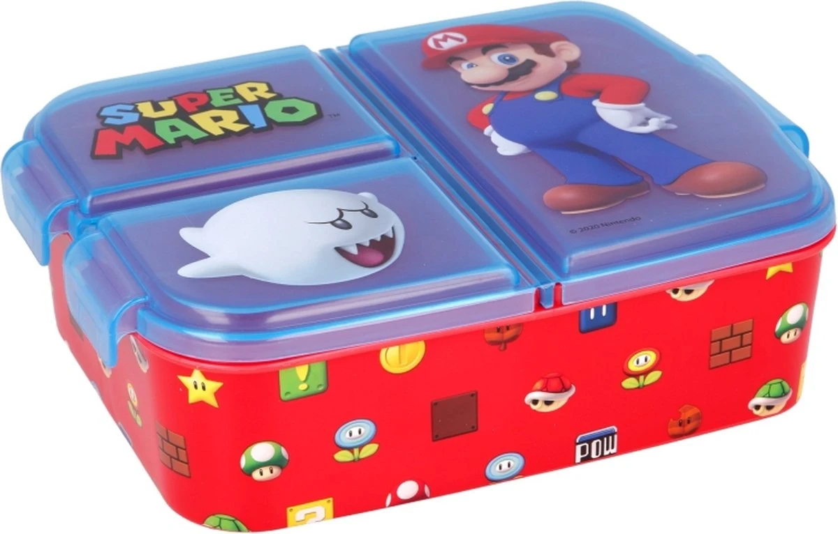 Mickey Mouse Super Mario Broodtrommel 3 Vakjes - 18x13 Cm - Brooddoos - Lunchbox 1 Mickey Mouse Super Mario Broodtrommel 3 Vakjes - 18x13 Cm - Brooddoos - Lunchbox