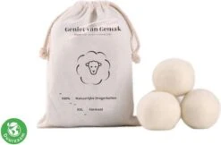 Geniet Van Gemak® | Herbruikbare Wollen Drogerballen | Wasbollen | Schaapswol | Duurzame En Energiebesparende Wasballen | 6 XL Drogerballen