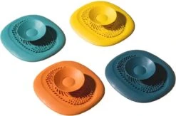 Luxe Doucheputje Afvoer Plug Zeef Stopper Stop - Universele Haarfilter Haarvanger Gootsteenstop Afvoerstop Onderdeel Afvoerputje Stopper Putje Rooster Voor Wastafel Gootsteen Spoelbak Bad Douchebak Keuken Wasbak Badkuip Aanrecht - Siliconen - Geel -Levensrandproducten 1200x792 1