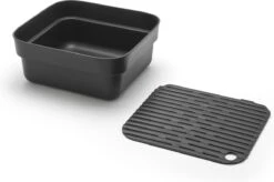 Brabantia SinkSide Afwasbak Vierkant - Met Afdruipschaal - Dark Grey -Levensrandproducten 1200x798
