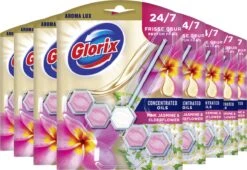 Glorix Aroma Lux Pink Jasmine & Elderflower Toiletblokken - 9 Stuks - Voordeelverpakking -Levensrandproducten 1200x827 1