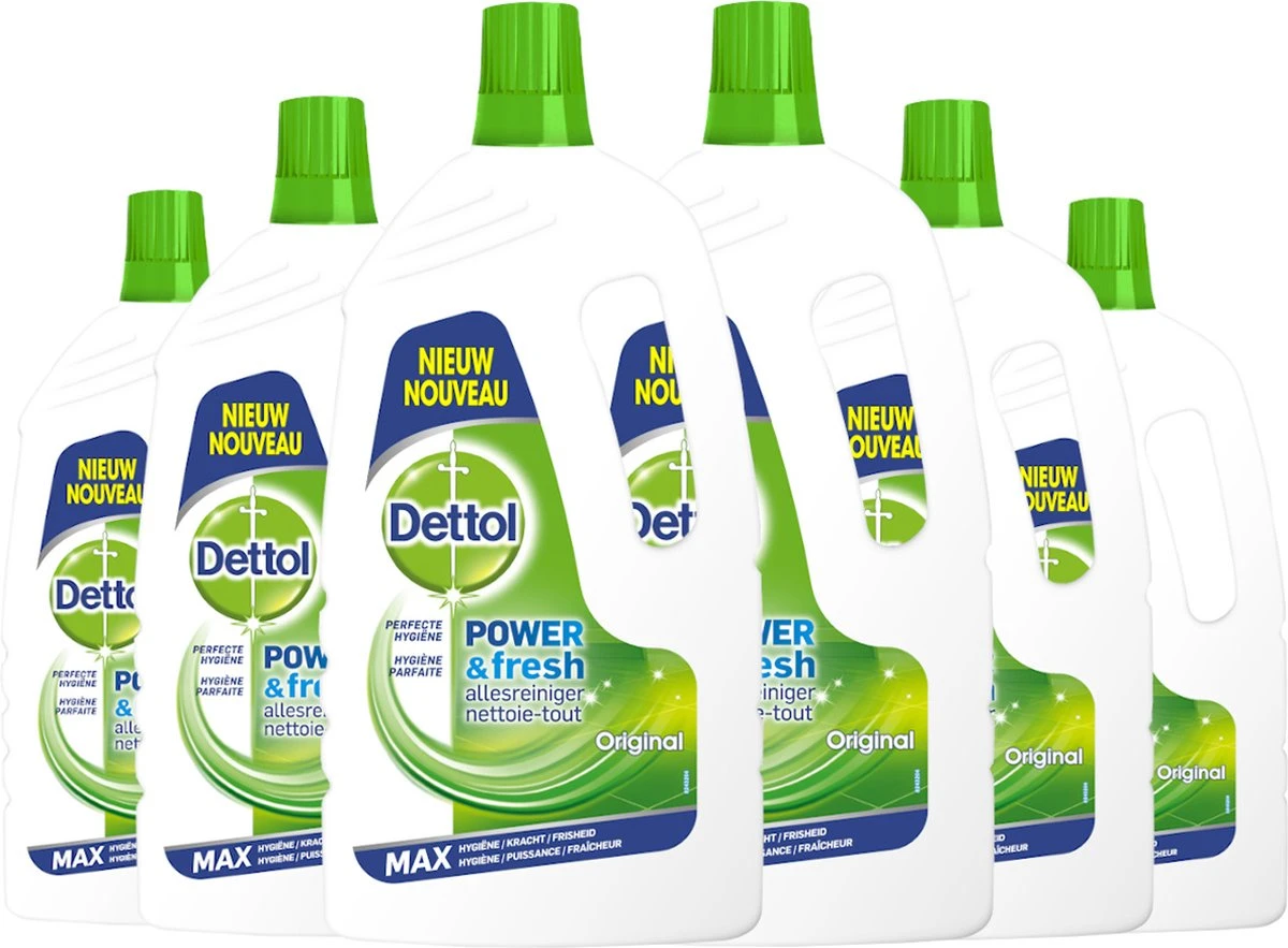 Dettol Power & Fresh - Allesreiniger - Orignal - 6 X 1,5 Liter 1 Dettol Power & Fresh - Allesreiniger - Orignal - 6 X 1,5 Liter