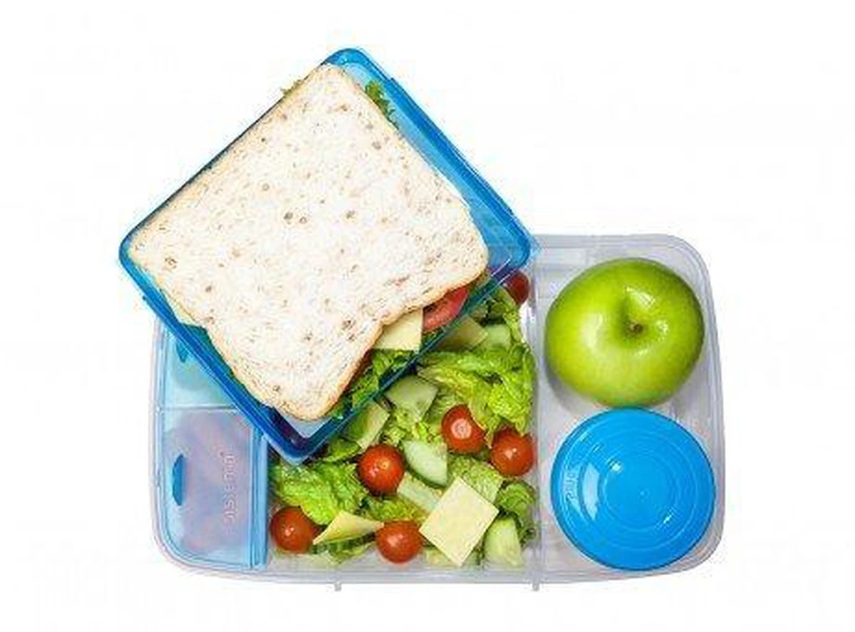 Sistema Bento Box 1.76L Met Boterhamlade - Doorzichtig/Paars 2 Sistema Bento Box 1.76L Met Boterhamlade - Doorzichtig/Paars - Afbeelding 2
