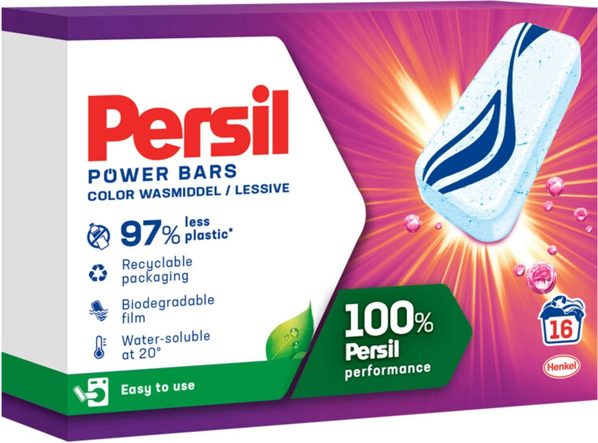 Persil® Persil Power Bars Kleur Wasmiddel - Voordeelverpakking - 9 X 16 Wasbeurten 10 Persil® Persil Power Bars Kleur Wasmiddel - Voordeelverpakking - 9 X 16 Wasbeurten - Afbeelding 10