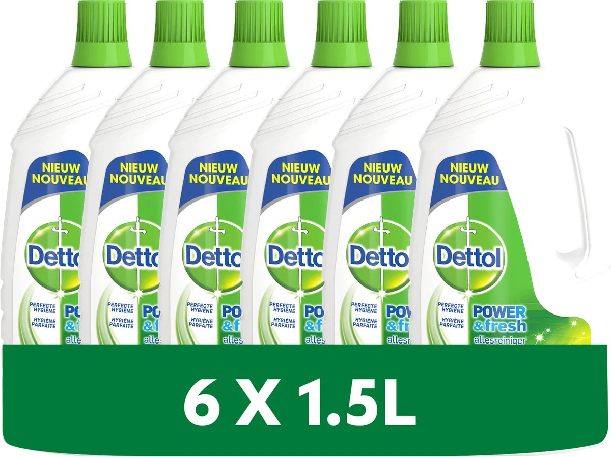 Dettol Power & Fresh - Allesreiniger - Orignal - 6 X 1,5 Liter 2 Dettol Power & Fresh - Allesreiniger - Orignal - 6 X 1,5 Liter - Afbeelding 2