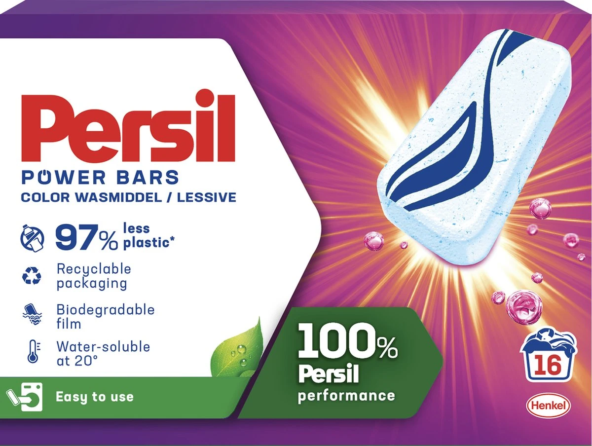 Persil® Persil Power Bars Kleur Wasmiddel - Voordeelverpakking - 9 X 16 Wasbeurten 2 Persil® Persil Power Bars Kleur Wasmiddel - Voordeelverpakking - 9 X 16 Wasbeurten - Afbeelding 2