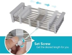 IBright Verstelbare Keukenrek - Gootsteen Mand - Afdruiprek – Vergiet – Verstelbaar In Lengte - Uitschuifbaar - RVS Grijs 17 IBright Verstelbare Keukenrek - Gootsteen Mand - Afdruiprek – Vergiet – Verstelbaar In Lengte - Uitschuifbaar - RVS Grijs -Levensrandproducten 1200x925