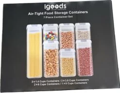 IGOODS - Voorraadpotten - Voorraaddozen- Voorraadboxen 7 Stuks - Met Zwarte Deksel -Levensrandproducten 1200x933 1