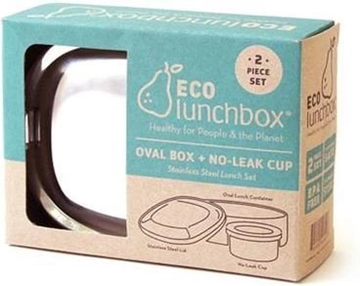 EcolLunchbox - RVS Lunchbox Oval - Herbruikbare Lunchbox 1 EcolLunchbox - RVS Lunchbox Oval - Herbruikbare Lunchbox