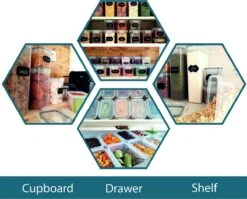 Empyrea Set Van 24 Luchtdichte Vershouddozen, Voorraad Bussen Opslag En Organisatie, Keuken En Voedselcontainer, Voorraadpotten Van Kunststof, BPA-vrij, 72 Etiketten, 3 Markers En 8 Lepels Meegeleverd | Keuken Organizer Voorraadcontainers -Levensrandproducten 1200x966 4