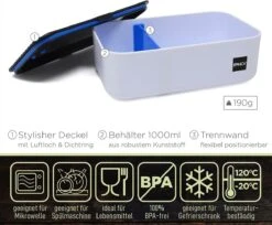 IFancy Lunchbox Tasty - Bento Lunch Box 1000ml - Dicht & Lekvrij Voor Kinderen & Volwassenen - Kantoor & School - BPA Vrij - Vaatwasser Magnetron & Vriezer Lunch Box (Blauw) 7 IFancy Lunchbox Tasty - Bento Lunch Box 1000ml - Dicht & Lekvrij Voor Kinderen & Volwassenen - Kantoor & School - BPA Vrij - Vaatwasser Magnetron & Vriezer Lunch Box (Blauw) -Levensrandproducten 1200x990