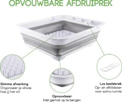 Merkloos Afdruiprek Voor Afwas - Afwasrek - Opvouwbaar - Inklapbaar - Compact - Vaatwasrek Met Bestekrekje -Levensrandproducten 1200x999 1