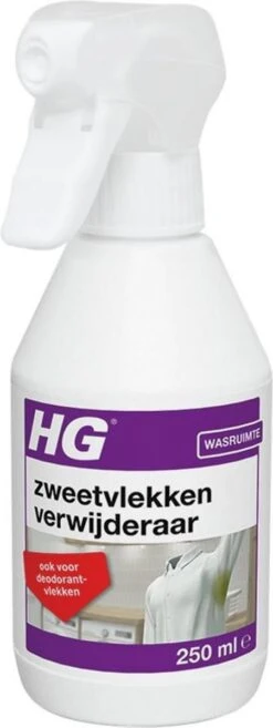 HG Zweetvlekkenverwijderaar - 250ml - Effectief Tegen Zweet- En Deodorantvlekken - Geschikt Voor Wit En Gekleurd Textiel -Levensrandproducten 451x1200