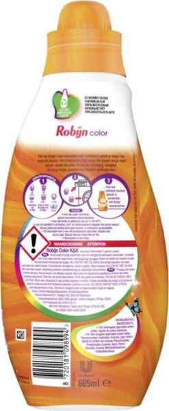 Robijn Klein & Krachtig Color Vloeibaar Wasmiddel - 8 X 19 Wasbeurten - Voordeelverpakking -Levensrandproducten 496x1200 1