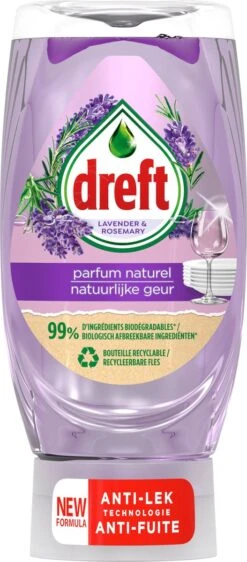 Dreft Natuurlijke Geur - Afwasmiddel - Lavendel & Rozemarijn - Ondersteboven Fles - Voordeelverpakking 8 X 370 Ml -Levensrandproducten 527x1200 2