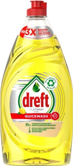 Dreft Platinum - Quickwash - Citroen - Vloeibaar Afwasmiddel - Voordeelverpakking 8 X 780 Ml -Levensrandproducten 529x1200 3