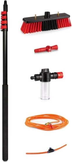 Merkloos Telescoopsteel Ramenwassen 4,6M - Met Borstel & Waterdoorvoer - Voor Ramen - Watertoevoer - Borstel -Levensrandproducten 535x1200 1