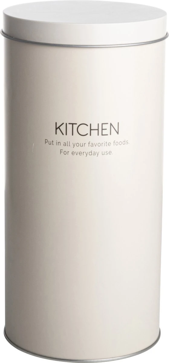 Gusta Voorraadblik - Beige - Metaal - Beschuitbus - Opbergbus - Ø11X22 Cm 1 Gusta Voorraadblik - Beige - Metaal - Beschuitbus - Opbergbus - Ø11X22 Cm