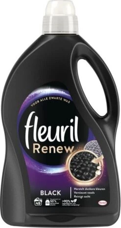 Fleuril Renew Zwart Vloeibaar Wasmiddel - 2,695 L - 49 Wasbeurten -Levensrandproducten 640x1200