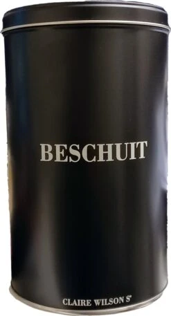 Beschuitbus Extra Breed Mat Zwart Claire Wilson's Beschuitblik