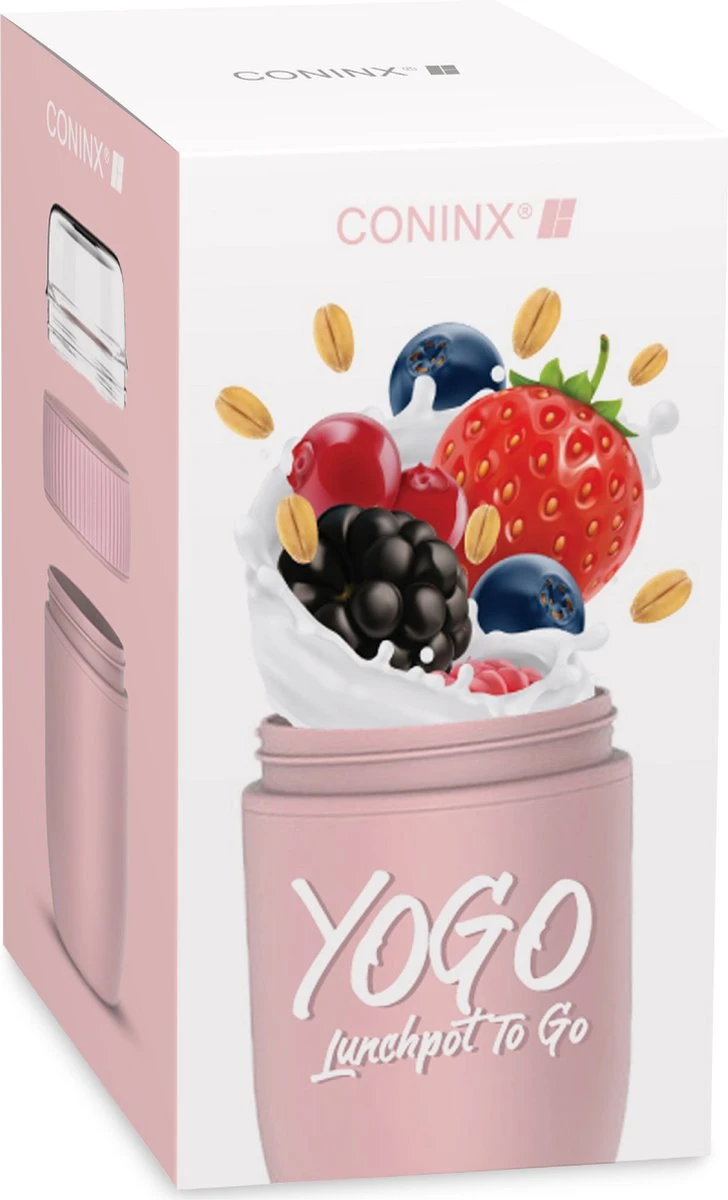 Coninx Yoghurtbeker To Go - Muesli Beker To Go - Lunchbeker - Mueslibeker 640ml (450ml+190ml) - Roze 5 Coninx Yoghurtbeker To Go - Muesli Beker To Go - Lunchbeker - Mueslibeker 640ml (450ml+190ml) - Roze - Afbeelding 5