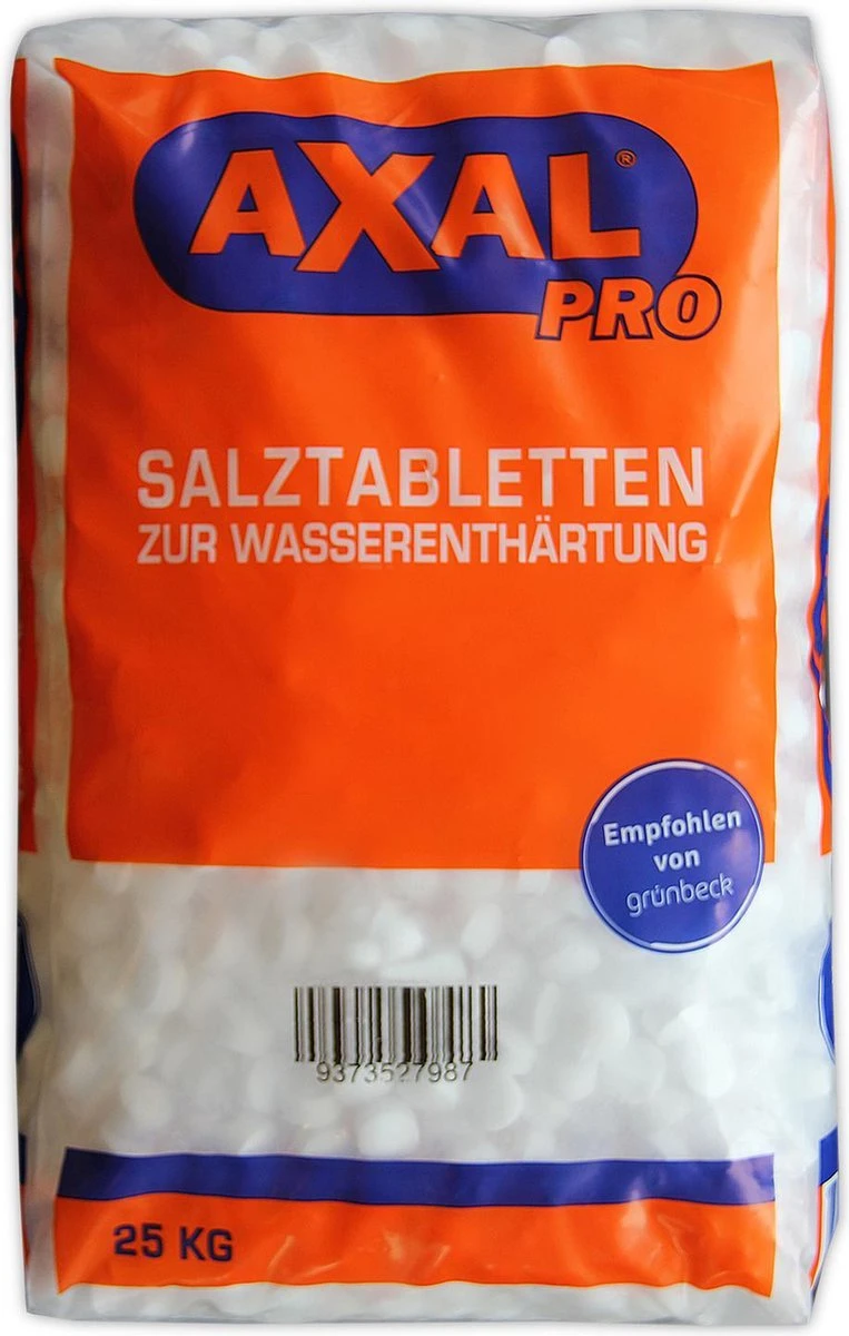 Axal Pro - Regenererend Zout In Tabletvorm - 25 Kg - Voor Waterontharding. 1 Axal Pro - Regenererend Zout In Tabletvorm - 25 Kg - Voor Waterontharding.