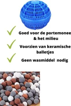 Merkloos V&P Wasbol Set Van 2 - Ecologische Wasbal - Keramische Balletjes - Duurzaam - Blauw - Wasmachine Reiniger - Wasmachine - Zonder Gebruik Van Wasmiddel -Levensrandproducten 808x1200 1