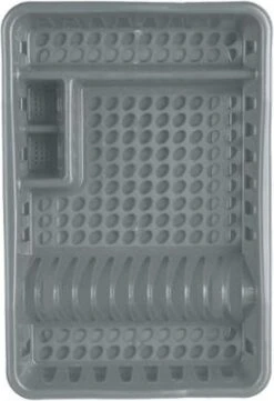 Merkloos Decopatent® Afdruiprek Voor Afwas - Afdruiprekje Met Lekbak - Kunststof Afdruipmat - Afwassen Borden & Bestek - 32.5x49x9 - Grijs -Levensrandproducten 821x1200