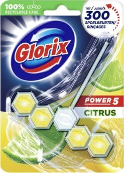 Glorix Power 5 Toiletblokken - Citroen - 9 Stuks - Voordeelverpakking -Levensrandproducten 861x1200 2